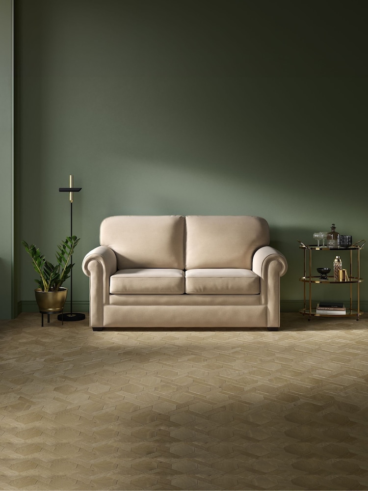 Jay-Be Brushed Twill Linen Cream Heritage 2 Seater Sofa Bed - Image 1 of 6