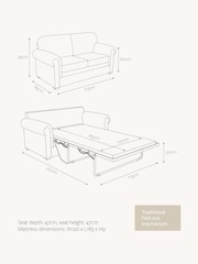 Jay-Be Brushed Twill Linen Cream Heritage 2 Seater Sofa Bed - Image 6 of 6