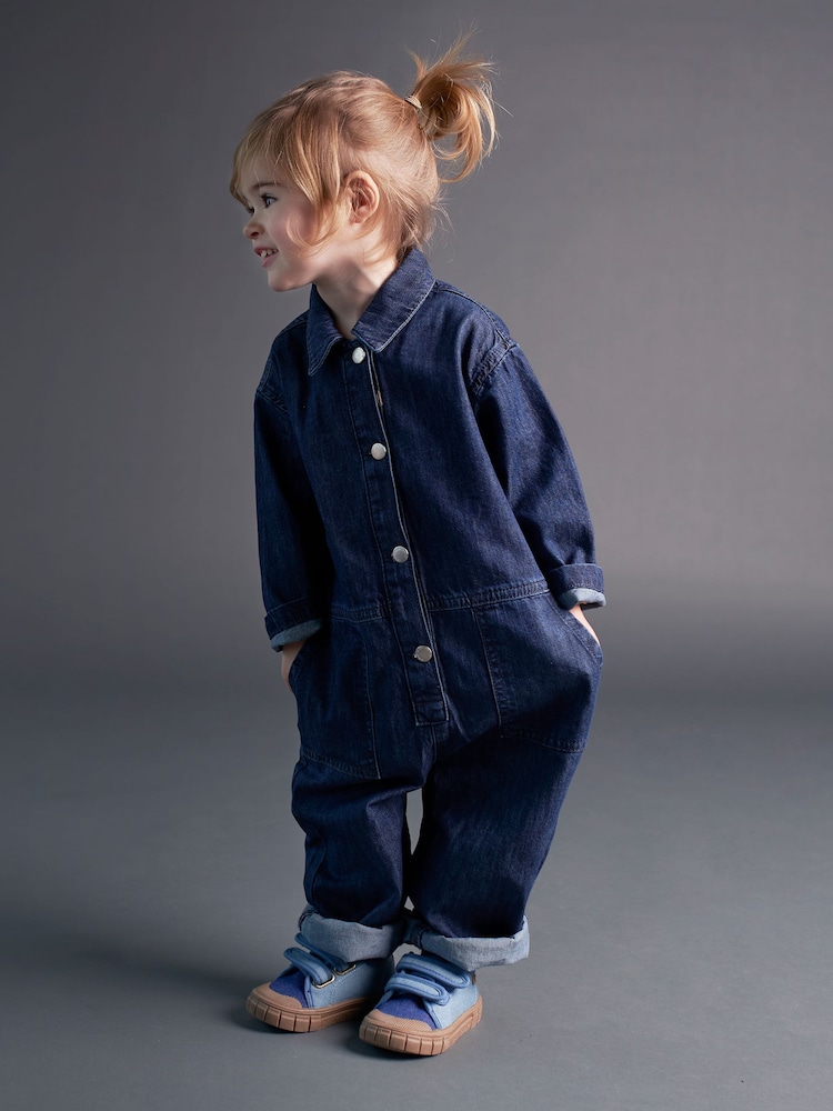 KIDLY Blue 100% Cotton Jumpsuit - Image 1 of 7