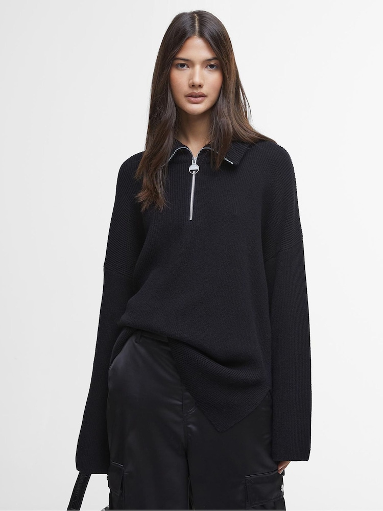 Barbour® International Franchesca Funnel Neck Half Zip Knitted Jumper - Image 1 of 6