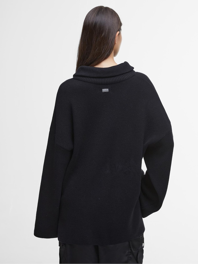Barbour® International Franchesca Funnel Neck Half Zip Knitted Jumper - Image 2 of 6
