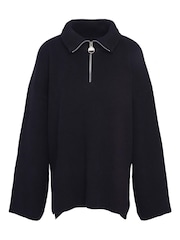 Barbour® International Franchesca Funnel Neck Half Zip Knitted Jumper - Image 6 of 6