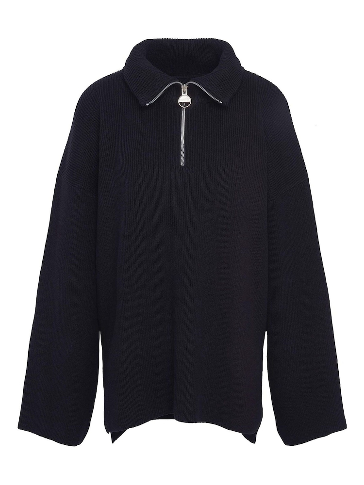 Barbour® International Franchesca Funnel Neck Half Zip Knitted Jumper - Image 6 of 6