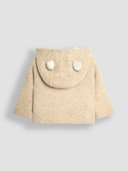 JoJo Maman Bébé Natural Bear Hooded Baby Cardigan - Image 2 of 3