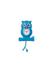 Karlsson Bright Blue Owl Pendulum ABS Wall Clock - Image 2 of 4