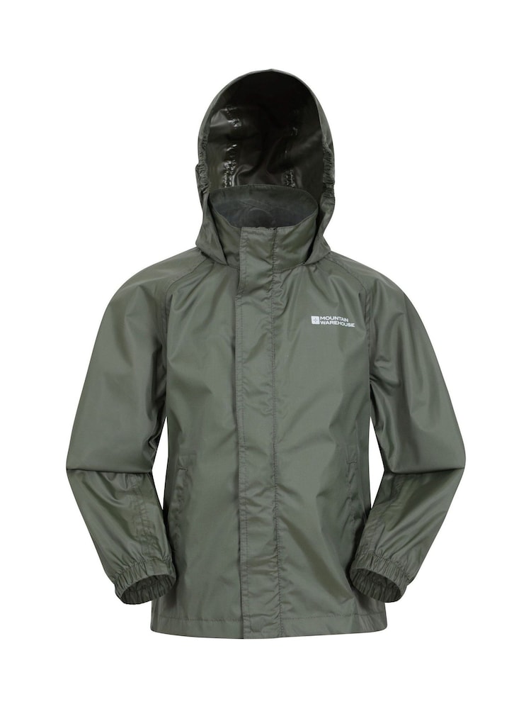Mountain Warehouse Bottle Green Kids Pakka II Waterproof Jacket - Image 1 of 5