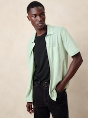 Banana Republic Green Linen Pique Resort Shirt - Image 1 of 1