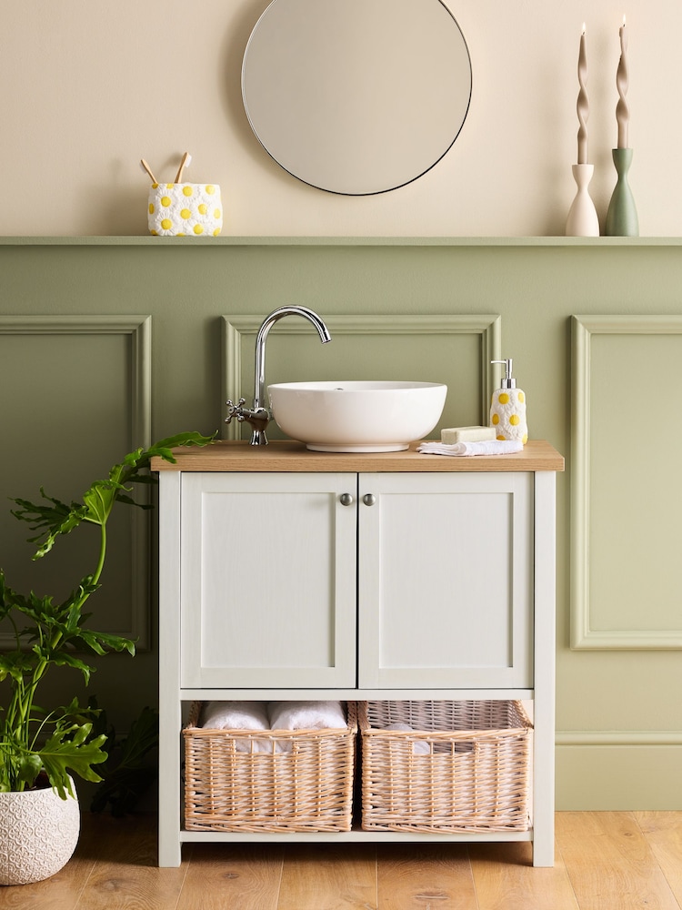 Chalk Malvern Vanity Unit Under Sink Storage Unit - Image 1 of 11 Chalk Malvern Vanity Unit Under Sink Storage Unit - Image 1 of 11