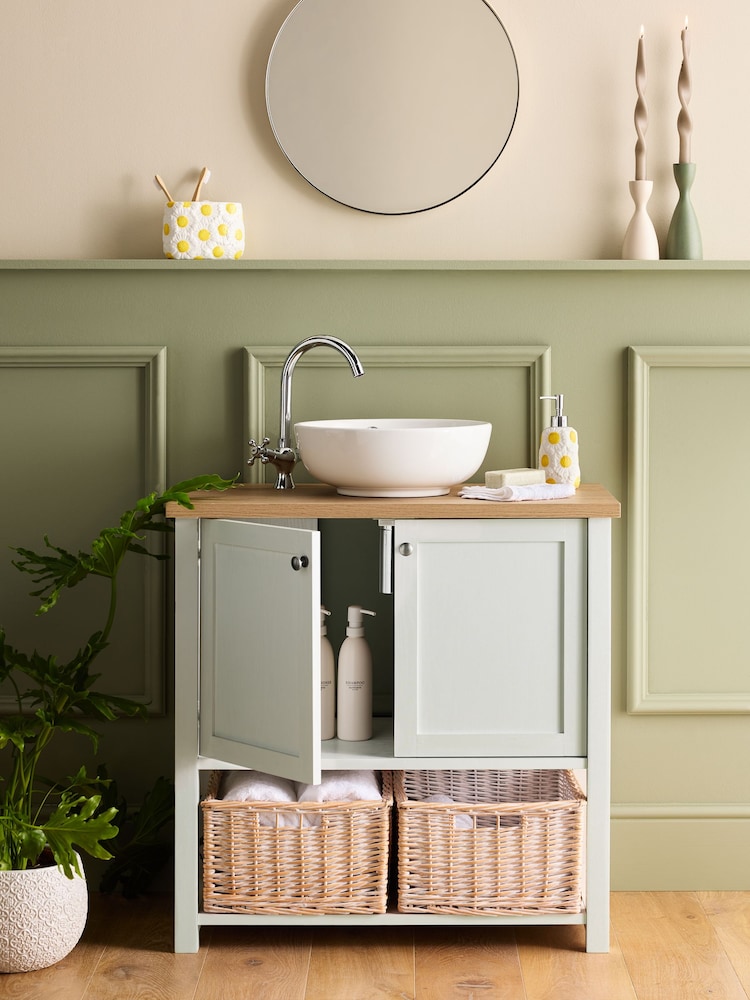 Chalk Malvern Vanity Unit Under Sink Storage Unit - Image 2 of 11