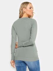 Long Tall Sally Grey V-Neck Lightweight Jumper - Image 3 of 5