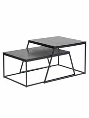 Pacific Set of 2 Black Ash Veneer and Metal Coffee Tables - Image 3 of 6