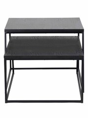 Pacific Set of 2 Black Ash Veneer and Metal Coffee Tables - Image 4 of 6