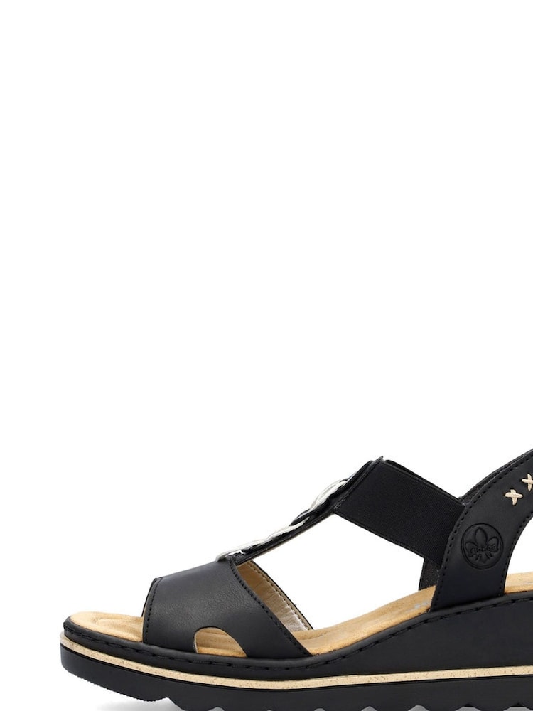 Rieker Womens Elastic Stretch Sandals - Image 3 of 9
