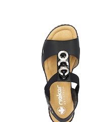 Rieker Womens Elastic Stretch Sandals - Image 5 of 9