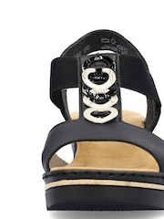 Rieker Womens Elastic Stretch Sandals - Image 6 of 9