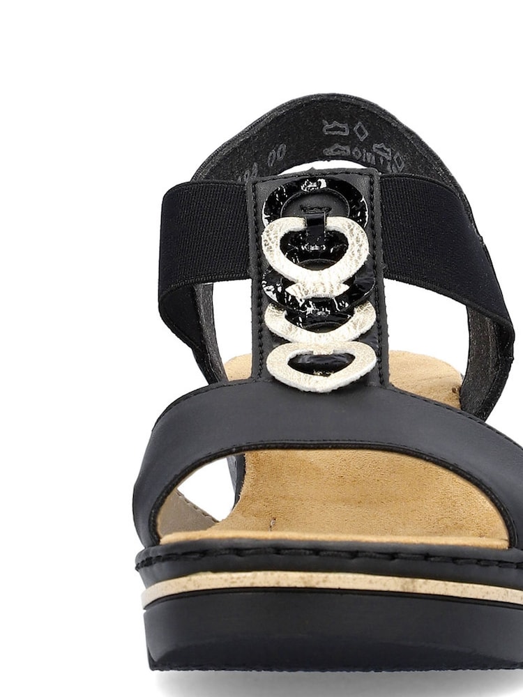 Rieker Womens Elastic Stretch Sandals - Image 6 of 9