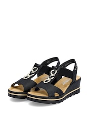 Rieker Womens Elastic Stretch Sandals - Image 8 of 9