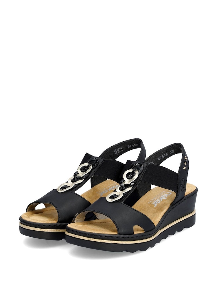 Rieker Womens Elastic Stretch Sandals - Image 8 of 9