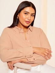 Curves Like These Pink Long Sleeve Relaxed Shirt - Image 3 of 4