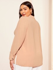 Curves Like These Pink Long Sleeve Relaxed Shirt - Image 4 of 4