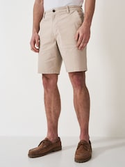 Crew Clothing Natural Classic Bermuda Cotton Stretch Chino Shorts - Image 1 of 4