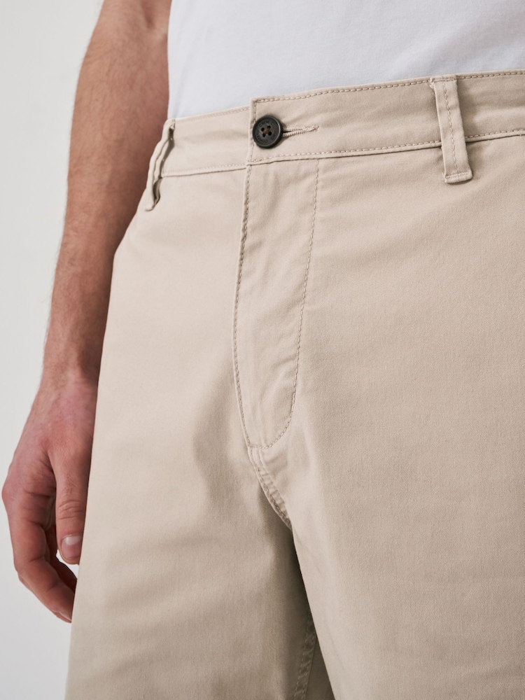 Crew Clothing Natural Classic Bermuda Cotton Stretch Chino Shorts - Image 3 of 4