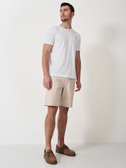 Crew Clothing Natural Classic Bermuda Cotton Stretch Chino Shorts - Image 4 of 4