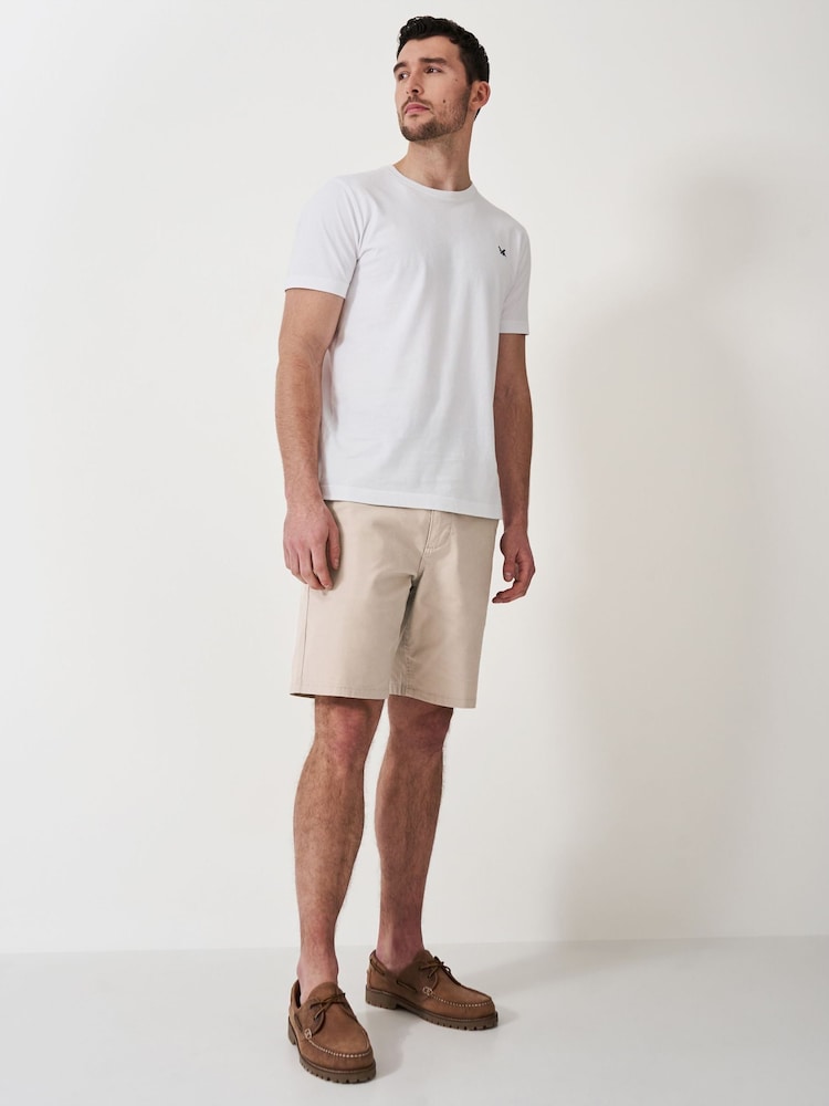 Crew Clothing Natural Classic Bermuda Cotton Stretch Chino Shorts - Image 4 of 4