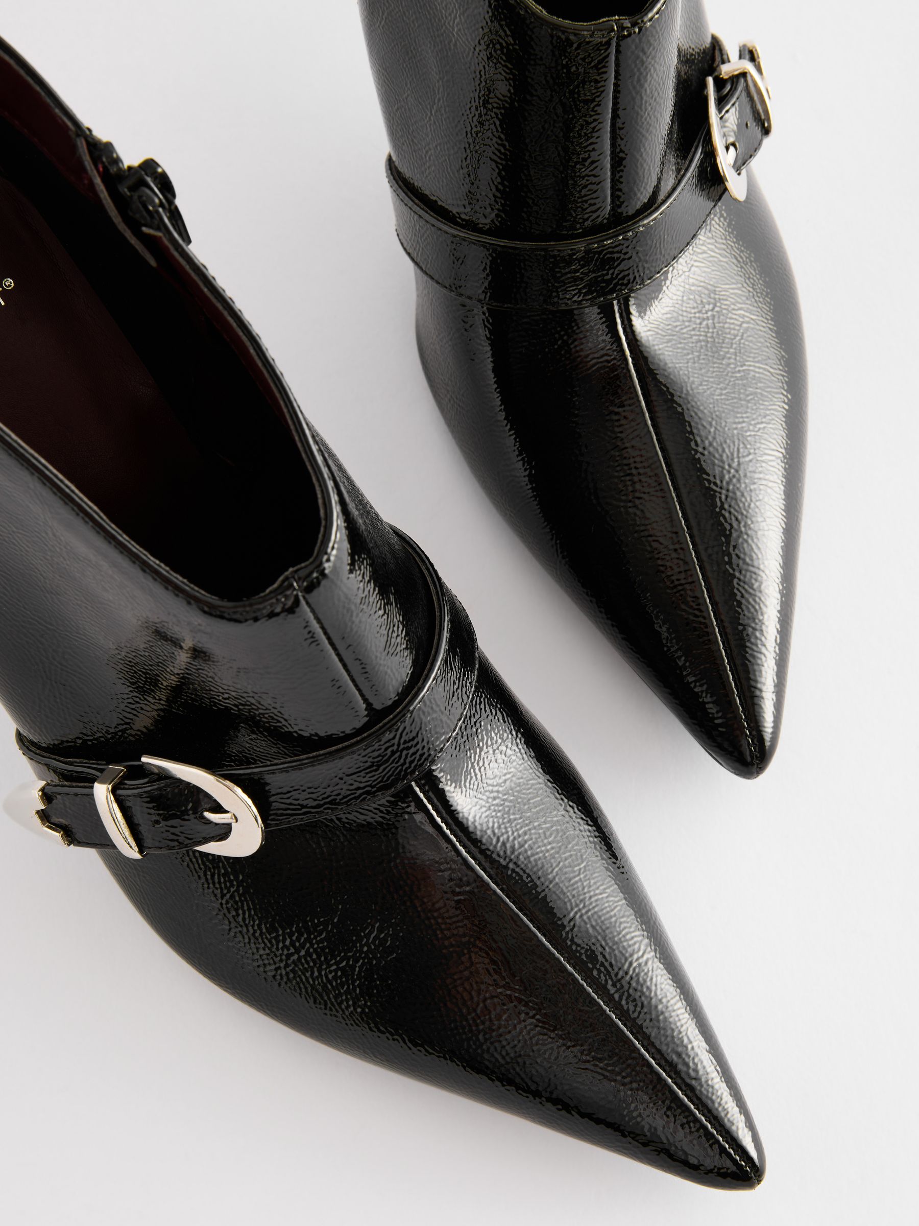 Buy Black Patent Forever Comfort® Pointed Toe Buckle Detail