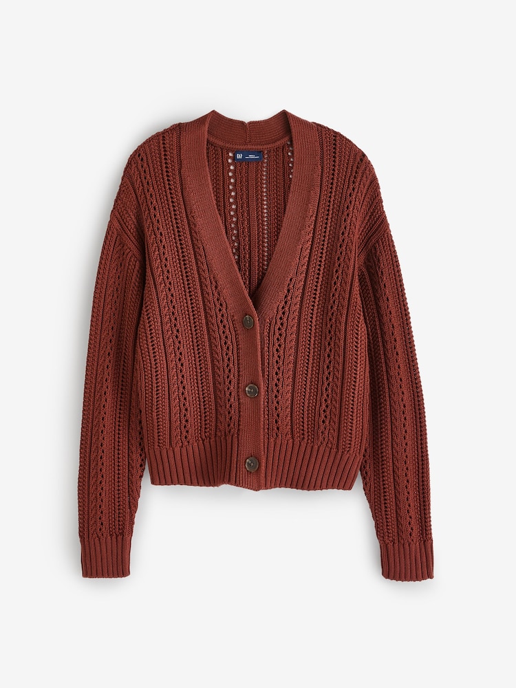 Gap Brown Textured Cardigan - Image 1 of 3