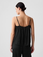 Gap Black Pleated Satin Camisole - Image 2 of 5
