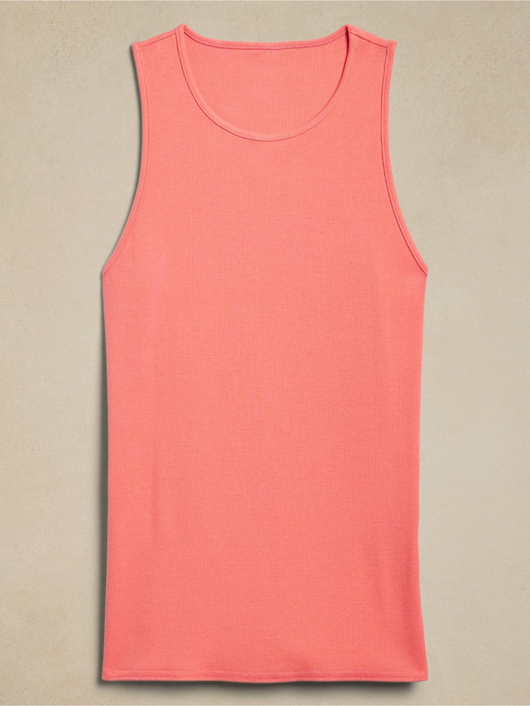 Banana Republic Orange Ribbed Cutaway Tank Top - Image 3 of 3