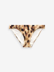Brown Leopard Ruched Side High Leg Bikini Bottoms - Image 6 of 6