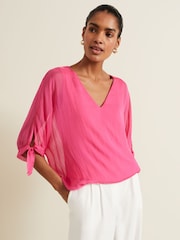 Phase Eight Pink Madison Silk Blouse - Image 1 of 6