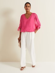 Phase Eight Pink Madison Silk Blouse - Image 3 of 6