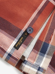 Orange Check Hooded Borg Lined Shacket - Image 10 of 10