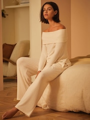 B by Ted Baker Ribbed Off The Shoulder Lounge Top - Image 2 of 9