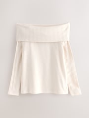 B by Ted Baker Ribbed Off The Shoulder Lounge Top - Image 7 of 9