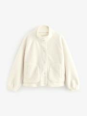 Ecru Borg Bomber Jacket - Image 7 of 9