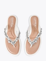 Carvela White Marina Flat Sandals - Image 1 of 4