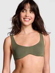 Victoria's Secret PINK Olive Green Cotton Unlined Wired Bralette - Image 1 of 3