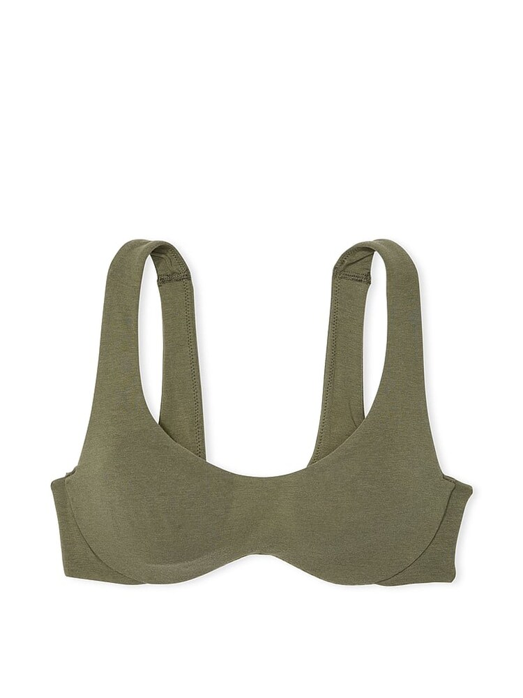 Victoria's Secret PINK Olive Green Cotton Unlined Wired Bralette - Image 3 of 3