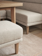 Chunky Weave Mid Natural Hayford Dining Table and Corner Bench Set - Image 6 of 10