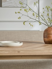 Chunky Weave Mid Natural Hayford Dining Table and Corner Bench Set - Image 7 of 10