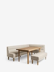 Chunky Weave Mid Natural Hayford Dining Table and Corner Bench Set - Image 9 of 10