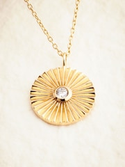 Gold Plated Sterling Silver Two Row Disc Necklace - Image 5 of 7