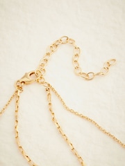 Gold Plated Sterling Silver Two Row Disc Necklace - Image 6 of 7
