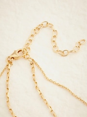Gold Plated Sterling Silver Two Row Disc Necklace - Image 7 of 7