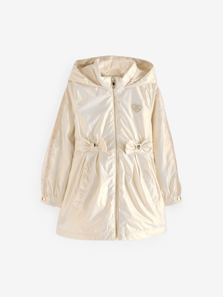 River Island Cream Girls Cinched Waist Raincoat - Image 1 of 1