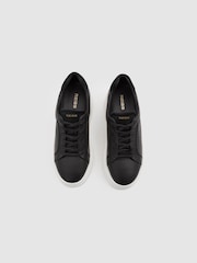 Reiss Black Connie Platform Leather Trainers - Image 3 of 5